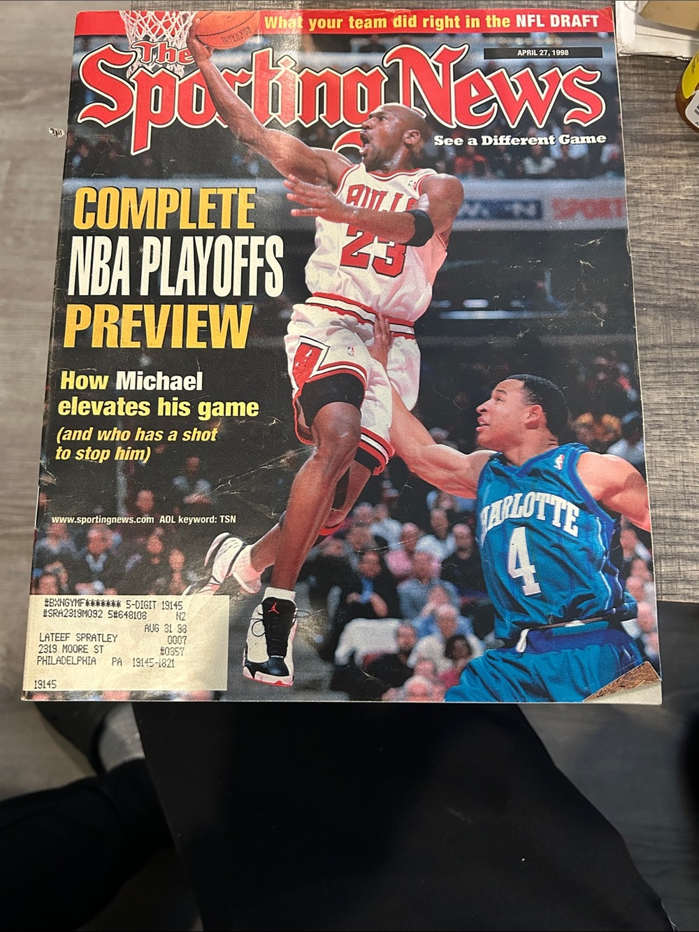 Michael Jordan Sporting News Magazine Cover — Red & White